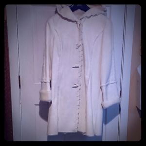 Ladies faux Suede and fur full-length coat